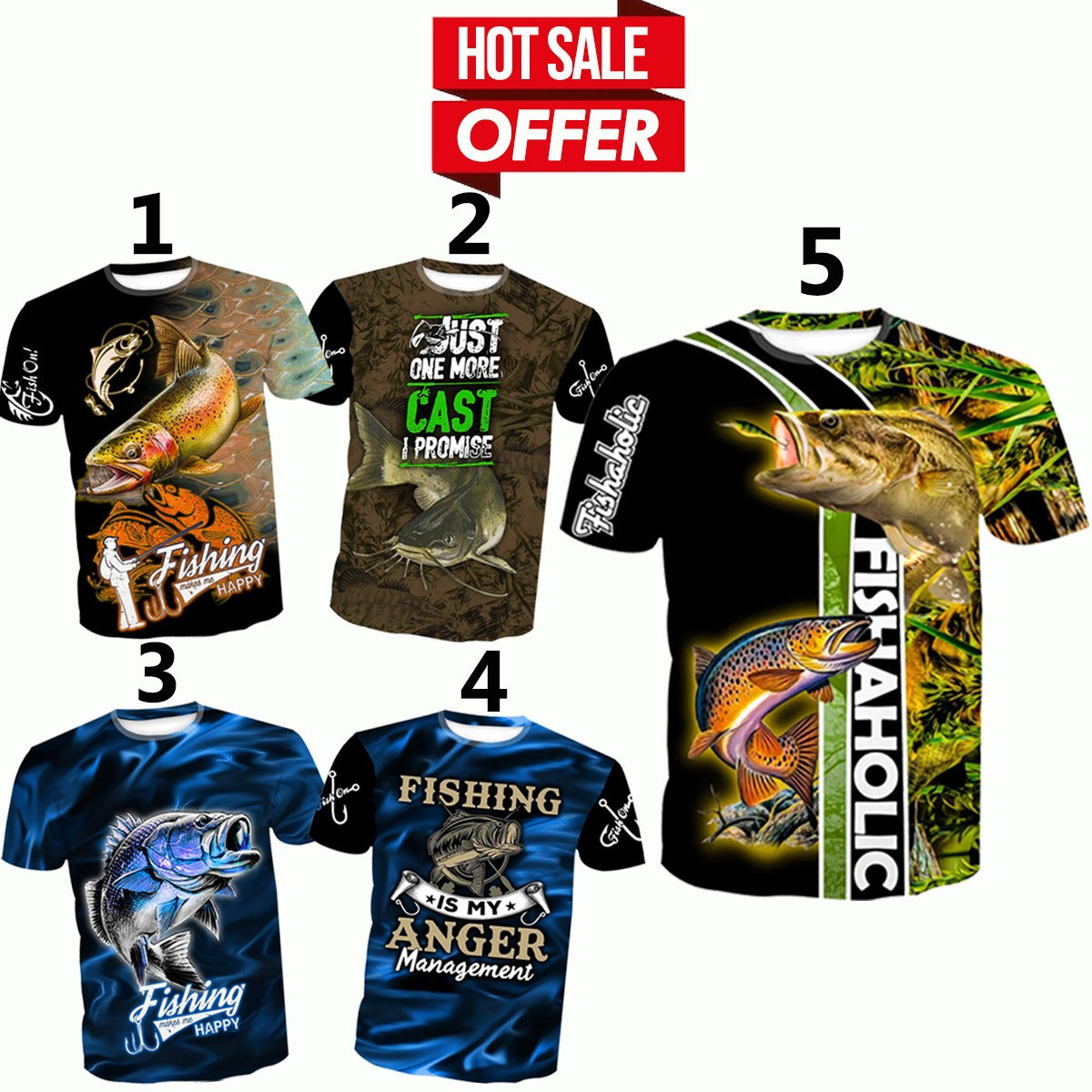 5 Fishing T- Shirts Hot Sale Offer - Fishing Nice