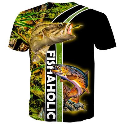 Fishaholic -Fishing lover back t-shirt