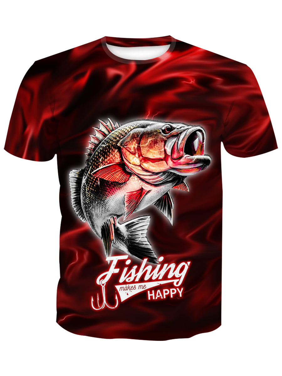 Womens Bass Fishing Short Sleeve Tshirt Printed Largemouth Fish Design Tee  Shirt for Fisherman Fisher, Multicolor, Small : : Clothing, Shoes  & Accessories