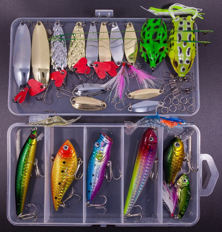  Fishing Lures Baits Kit Set Tackle Box Including