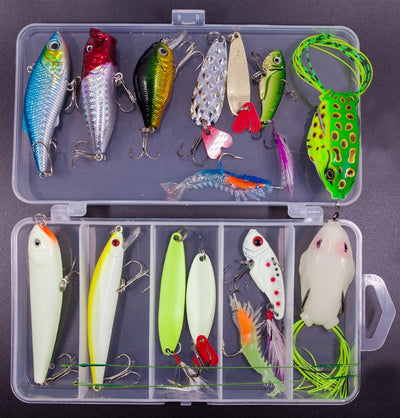 48Pcs Artificial Fishing Lure Fishing Baits Kit Set with Tackle Box