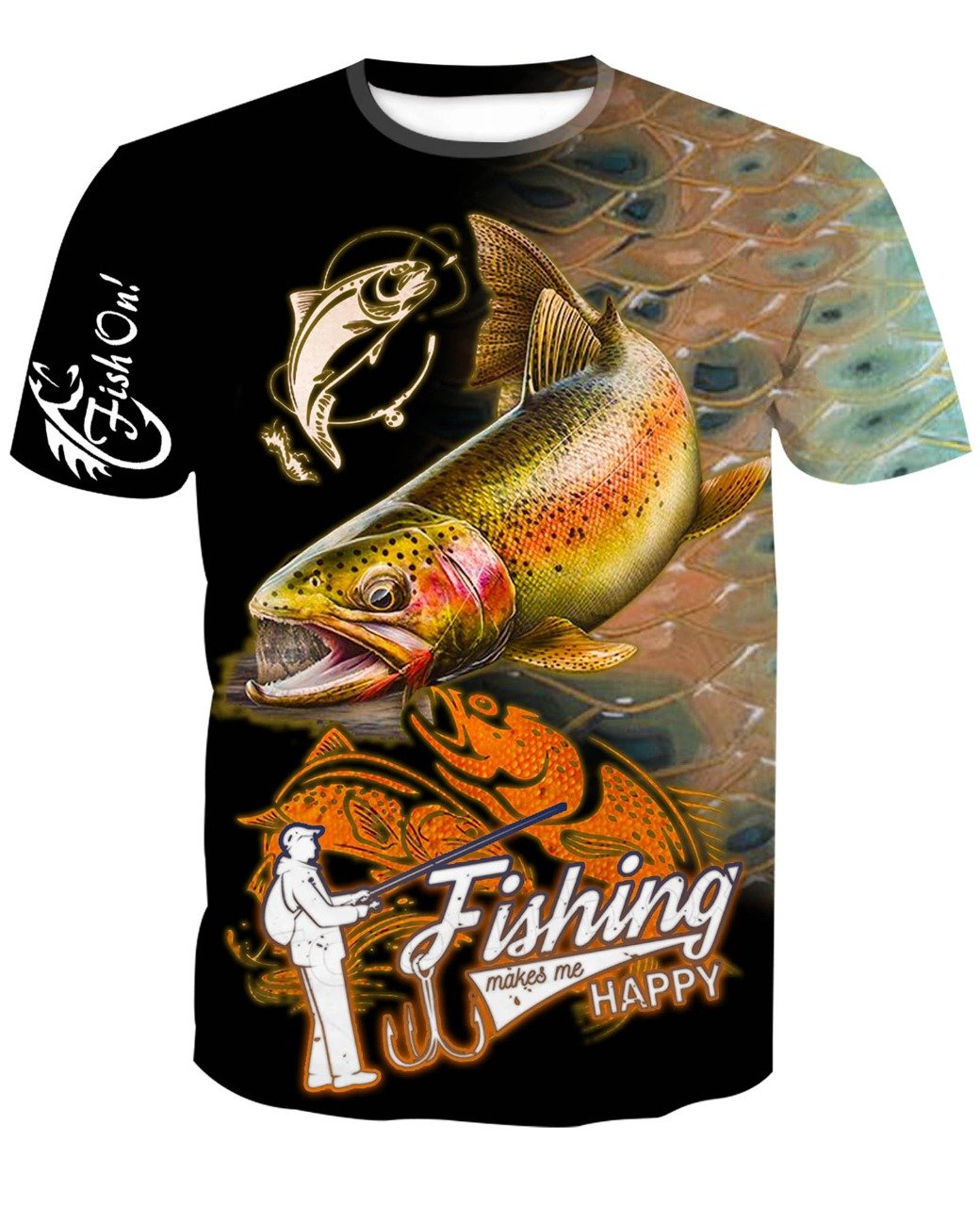Fishing Makes Me Happy, Fishing T Shirt Graphic by shamimashimu37 ·  Creative Fabrica