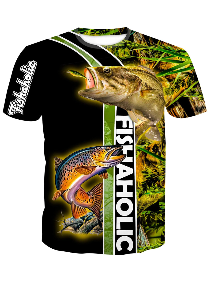 Fishing T Shirt Style Casual Digital Fish 3D Print T-Shirt Men Women Tshirt  Summer Short Sleeve O-Neck Tops&Tees S-5X-Large, Shirts -  Canada