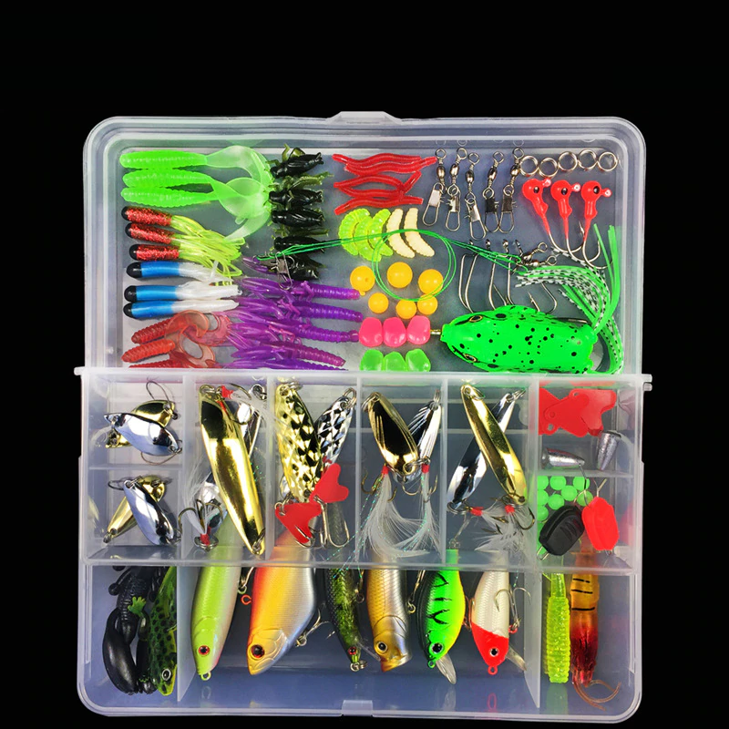 48Pcs Artificial Fishing Lure Fishing Baits Kit Set with Tackle
